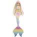 Barbie Sirena Dreamtopia mágica con cabello color arco iris y cambio de color activado con el agua