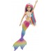 Barbie Sirena Dreamtopia mágica con cabello color arco iris y cambio de color activado con el agua
