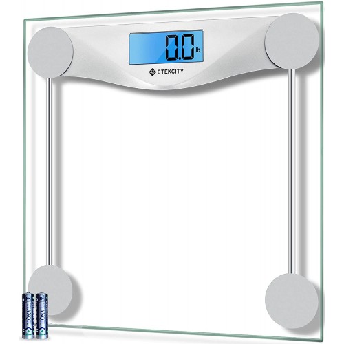 Báscula digital para baño con peso corporal, pantalla grande LCD.