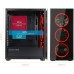 Golden Field N18 - Case para PC Gamer, carcasa ATX, 3 ventiladores rojos preinstalados, panel de vidrio templado doble.