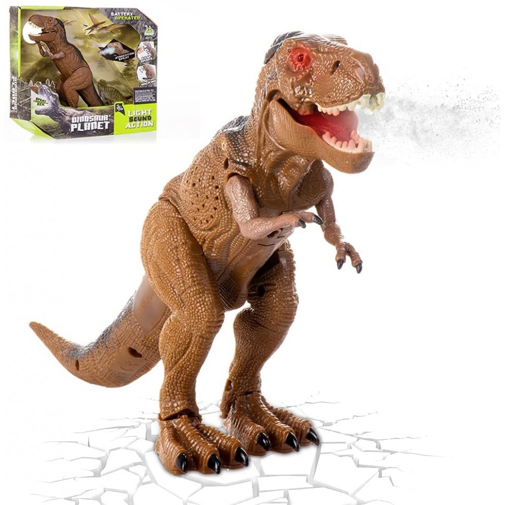 Juguetes de dinosaurio remoto grande para niños, con luz realista,  dinosaurio T-Rex con rugido de