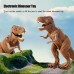 Juguetes de dinosaurio remoto grande para niños, con luz realista, dinosaurio T-Rex con rugido de caminar, robot móvil.