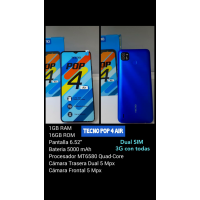 Celular Tecno POP BC1 4 AIR 1Gb Ram 16Gb Rom Aqua Blue
