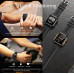 Relojes inteligentes táctico, C20 Pro 5ATM, Resistente al agua , de grado militar, Negro con Naranja para teléfonos Android y iPhone