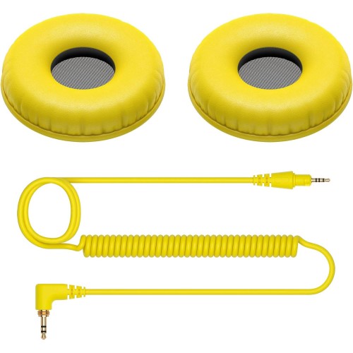Pioneer almohadilla DJ HC-CP08-Y Serie CUE1 Almohadillas para los oídos y cable en espiral, amarillo