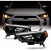 Conjunto de faros delanteros Toyota 4Runner 2014-2023 de proyector estilo fábrica - Carcasa negra