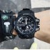 Reloj táctico militar de pulsera para hombre, deportivo con doble movimiento de cuarzo, reloj analógico digital Alarma - Blanco Negro