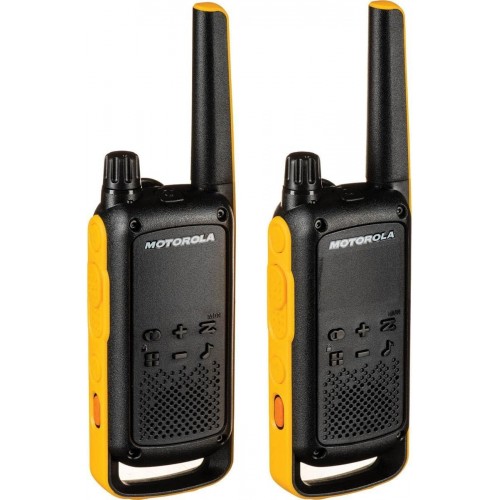 Motorola Solutions T470 Radio bidireccional negro con amarillo recargable paquete de dos unidades
