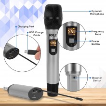 Sistema de micrófono inalámbrico UHF portátil - Juego de transmisor de micr...