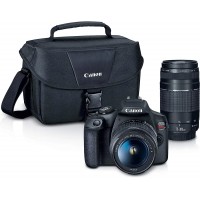 Cámara Canon fotográfica EOS Rebel T7 con lentes de 18-55 mm, f/3.5-5.6 y EF 75-300 mm, juego de doble acercamiento