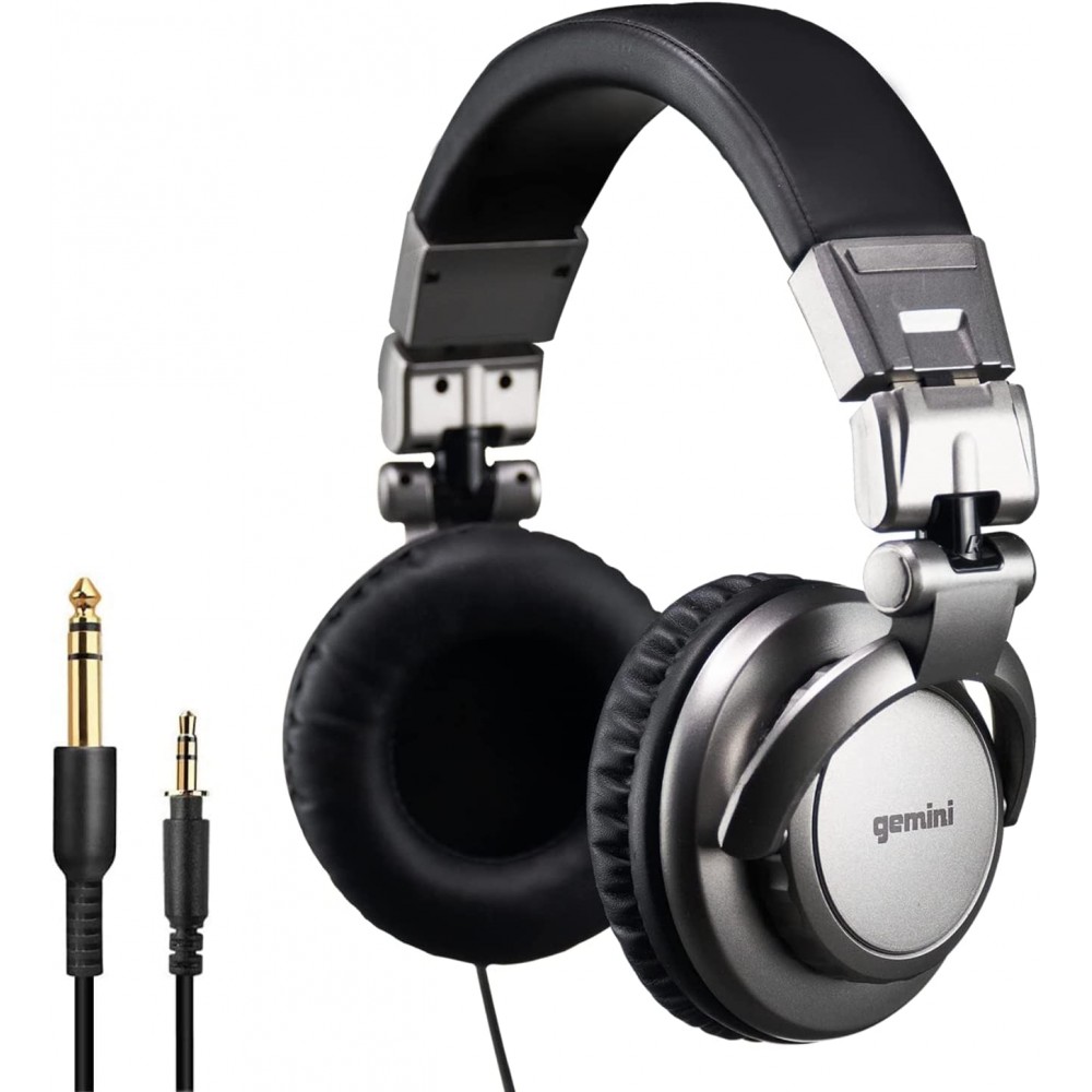 Gemini Sound DJX-500 - Auriculares profesionales con cable sobre la oreja  con juntas giratorias de 90