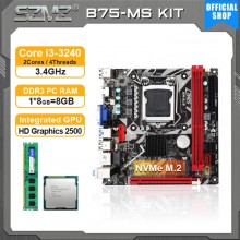 SZMZ LGA 1155 ITX B75-MS Motherboard Kit con Core i3 3240 Procesador y 8GB ...