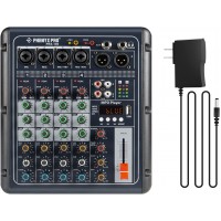 Phenyx Pro PRX-100 Mezclador de audio, 4 mas 2 canales consola de mezcla con ecualizador de 3 bandas,  USB, Bluetooth