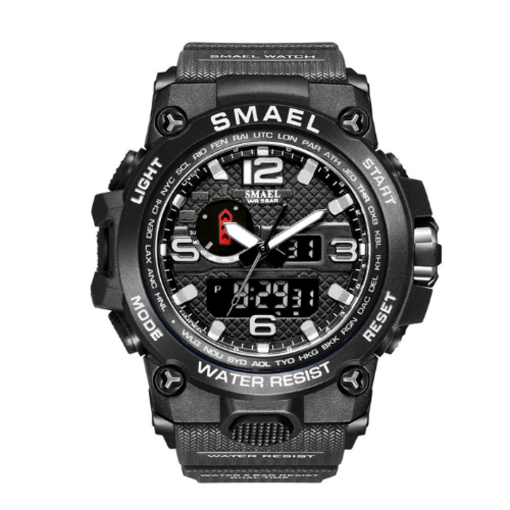 SMAEL Reloj táctico militar de pulsera para hombre, deportivo con doble  movimiento de cuarzo, reloj analógico