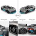 MIEBELY Bugatti - Carro de control remoto a escala 1.16 para niños y adultos,  con luces y  velocidad máxima 7.5 millas horas