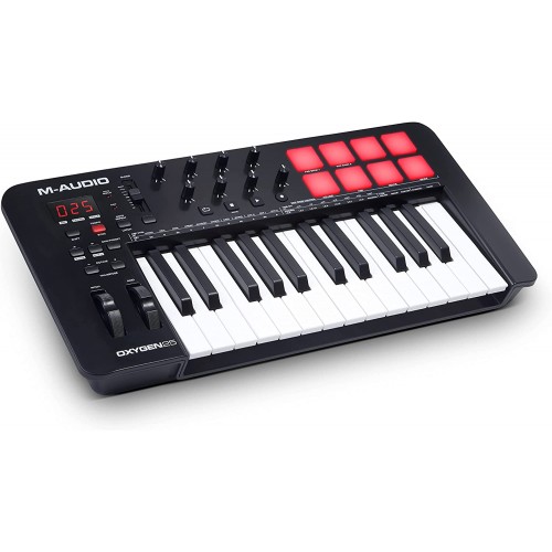 M-Audio Oxygen 25 MKV - Controlador de teclado MIDI USB de 25 teclas con almohadillas de ritmo, modos de acorde inteligente y escala