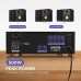 Starfavor KA-500 amplificador doméstico de 6 canales, karaoke de 500 W,  Bluetooth, RCA en USB, SD, FM, 2 micrófonos en Echo