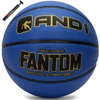 AND1 Fantom - Balón de baloncesto de goma, tamaño oficial, hecho para juegos de baloncesto en interiores y exteriores - Azul