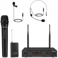 Sistema de micrófono inalámbrico, Phenyx Pro VHF inalámbrico con 1 mano, 1 auricular, 1 solapa , 1 mochila, señal estable, largo alcance.