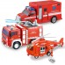Joyin Juguetes 3 en 1 para camiones de bomberos, juego de coche de rescate de incendios con luz y sonido
