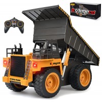 Kolegend Camión volquete de control remoto, vehículos de construcción, camiones, juguetes con batería recargable