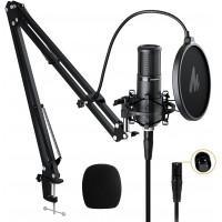 MAONO - Kit de micrófono de condensador XLR, micrófono de grabación de condensador profesional para transmisión, podcasting, canto