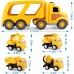Juguetes de camión de construcción para niños de 1, 2, 3 y 4 años de edad, niños y niñas, juego de juguetes de coche con sonido y luz