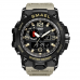 SMAEL Reloj táctico militar de pulsera para hombre, deportivo con doble movimiento de cuarzo, reloj analógico digital - Marrón Claro