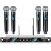 Innopow Sistema de micrófono inalámbrico de 4 canales, micrófono inalámbrico de metal UHF, 4 micrófonos de mano.
