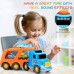 9 juguetes de coches para niños pequeños de 2, 3, 4, 5 años, camión de transporte grande con 8 carros pequeños de dibujos animados