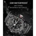 SMAEL Reloj táctico militar de pulsera para hombre, deportivo con doble movimiento de cuarzo, reloj analógico digital - Negro Blanco