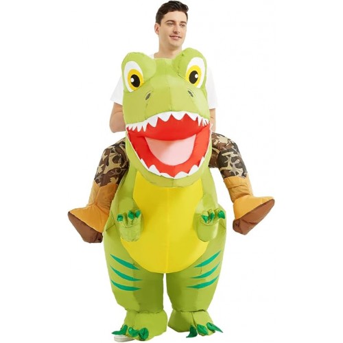 Disfraz Inflable de Dinosaurio Verde para Adulto