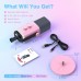 FIFINE Micrófono Dinámico USB/XLR RGB para Gaming y Streaming (Rosado)
