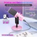 FIFINE Micrófono Dinámico USB/XLR RGB para Gaming y Streaming (Rosado)