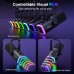FIFINE Micrófono Dinámico RGB USB/XLR para Gaming y Streaming