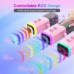 FIFINE Micrófono Dinámico USB/XLR RGB para Gaming y Streaming (Rosado)