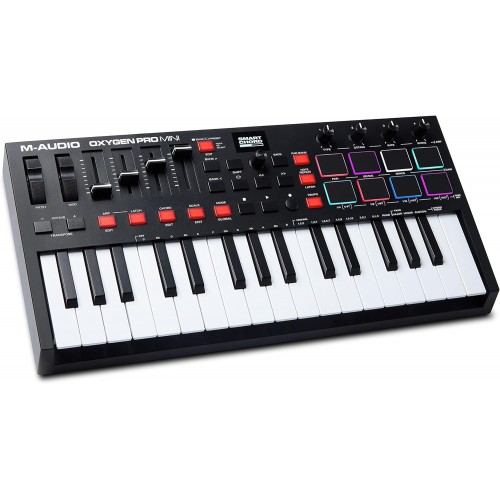 M-Audio Oxygen Pro Mini Teclado MIDI USB 32 Teclas, Pads, Perillas, DAW