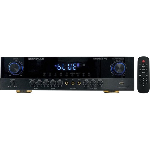 Amplificador Karaoke Rockville SINGMIX 5 V2 - Bluetooth USB SD