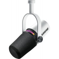 Micrófono Dinámico Shure MV7+ para Podcasting y Streaming (Blanco)