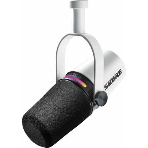Micrófono Dinámico Shure MV7+ para Podcasting y Streaming (Blanco)