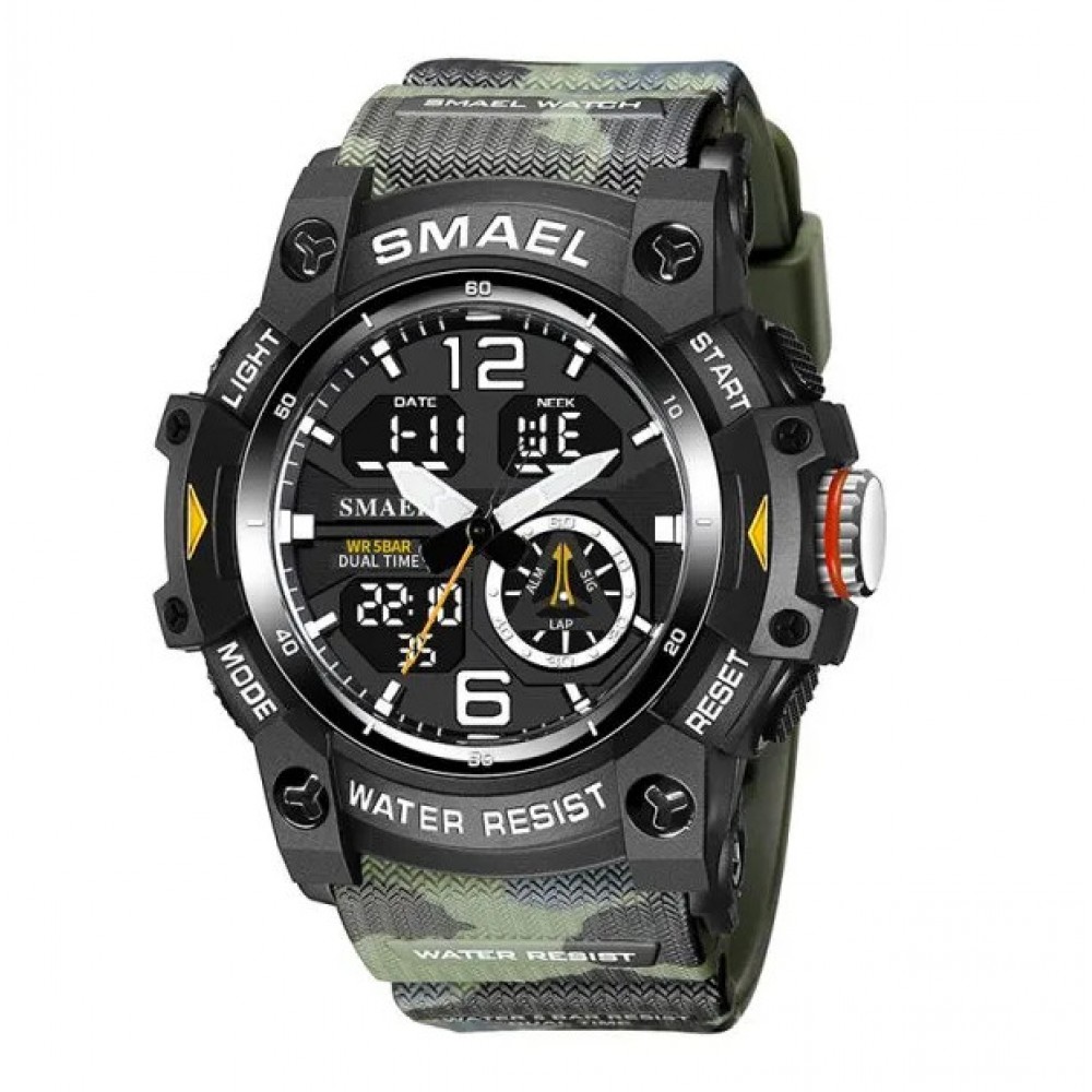 Relojes militares para hombre, reloj deportivo para hombre, táctico,  resistente al agua, digital, deportivo, trabajo, analógico, color negro,  verde