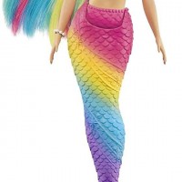 Barbie Sirena Dreamtopia mágica con cabello color arco iris y cambio de col...