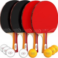 NIBIRU SPORT Juego de paletas de ping pong, tenis de mesa, pelotas y  estuc...