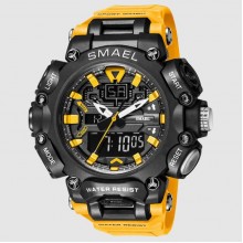 Reloj Smael Amarillo Negro XF01445 para hombre, deportes al aire libre, mod...