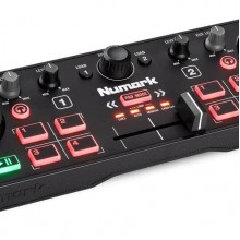 Numark DJ2GO2 Touch - Controlador DJ USB compacto de 2 platos, con mezclado...