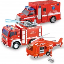 Joyin Juguetes 3 en 1 para camiones de bomberos, juego de coche de rescate ...