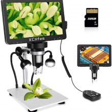 XClifes Microscopio USB digital LCD de 7 pulgadas de pantalla HD de 32 G TF...