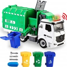 JOYIN Juguete de camión de basura de reciclaje, alimentado por fricción con...
