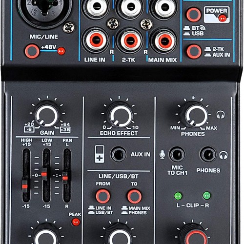 Pyle Mezclador de audio profesional inalámbrico DJ – 6 canales compatible  con Bluetooth controlador DJ mezclador de sonido con efectos DSP, interfaz