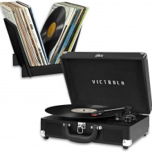 Victrola Journey - Reproductor de discos vinilo de maleta Bluetooth con sop...